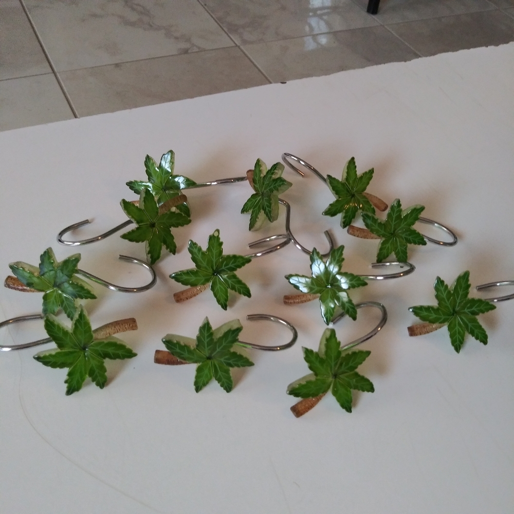 Palm Tree Clear Shower Curtain Hooks